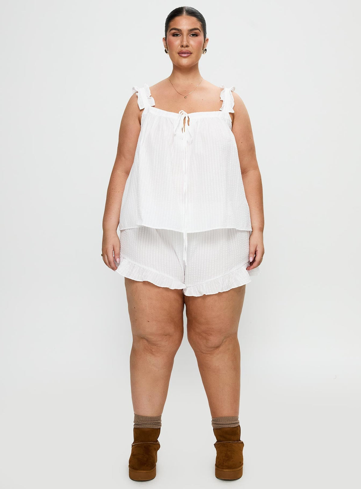 Santabelle Frill Top White Curve