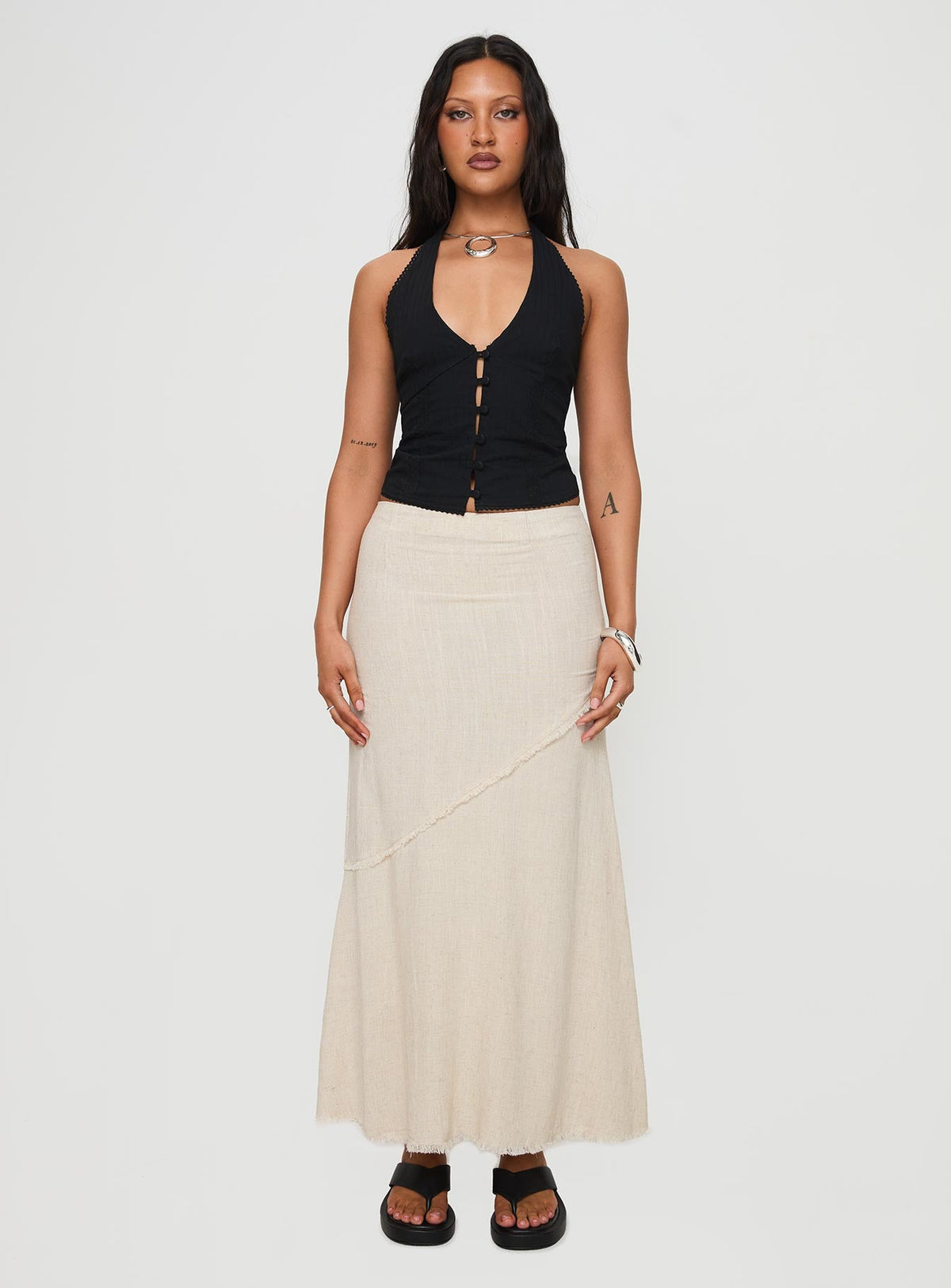 Vayda Halter Top Black