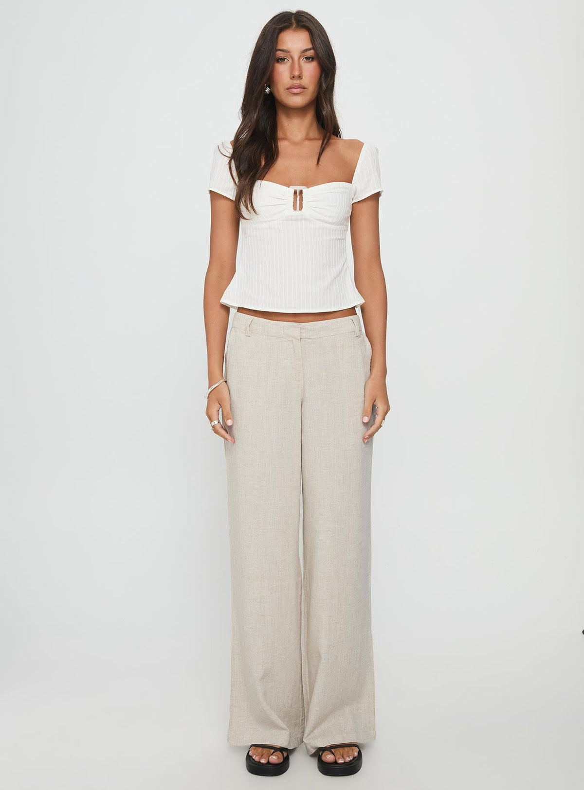 Isabetta Short Sleeve Top White