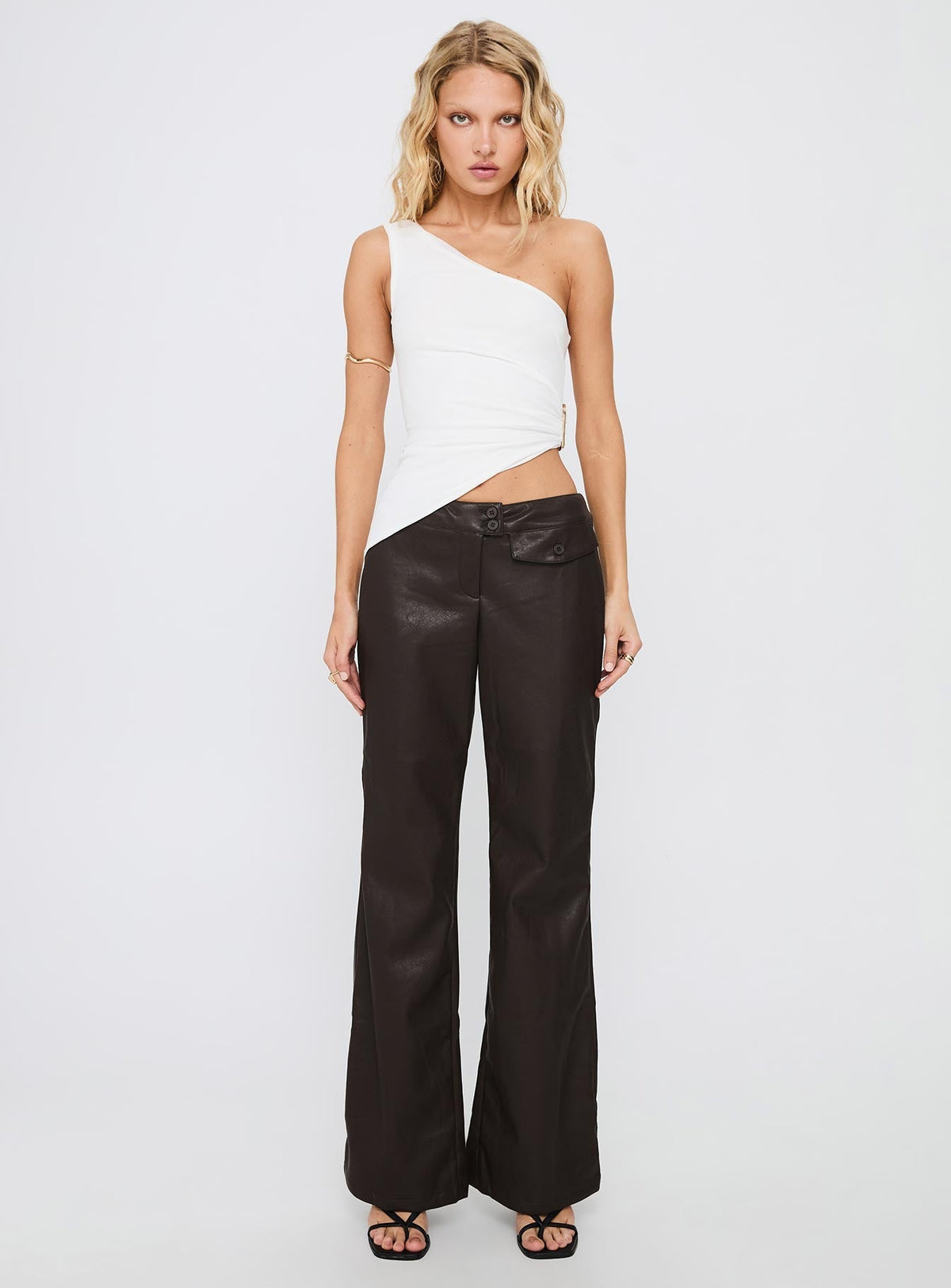 Machiatto One Shoulder Top White