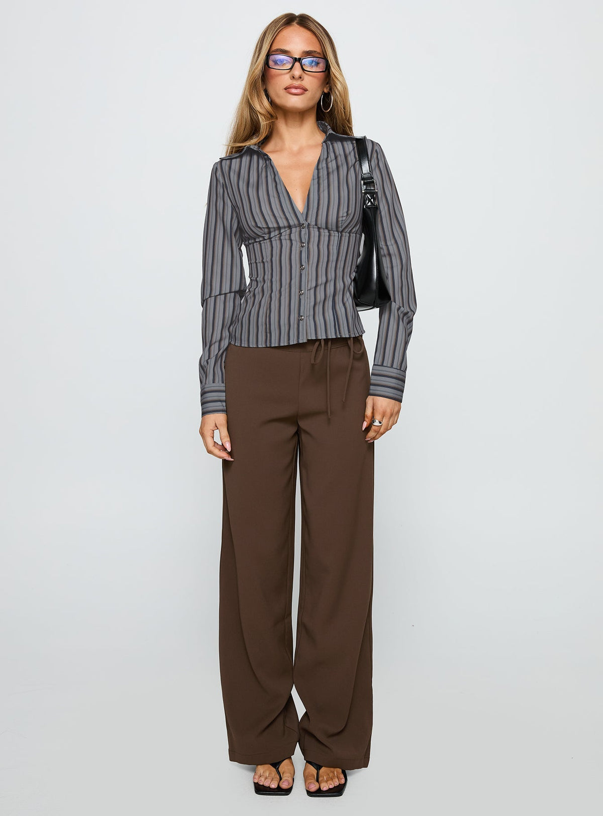 New Favourite Top Grey Stripe