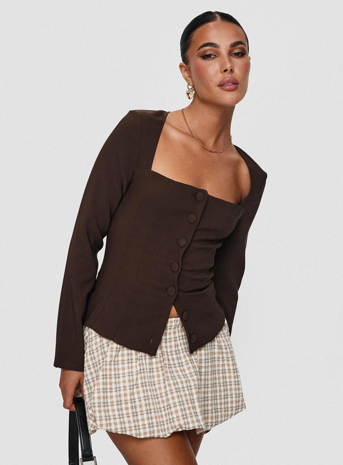 Gaskin Long Sleeve Top Brown