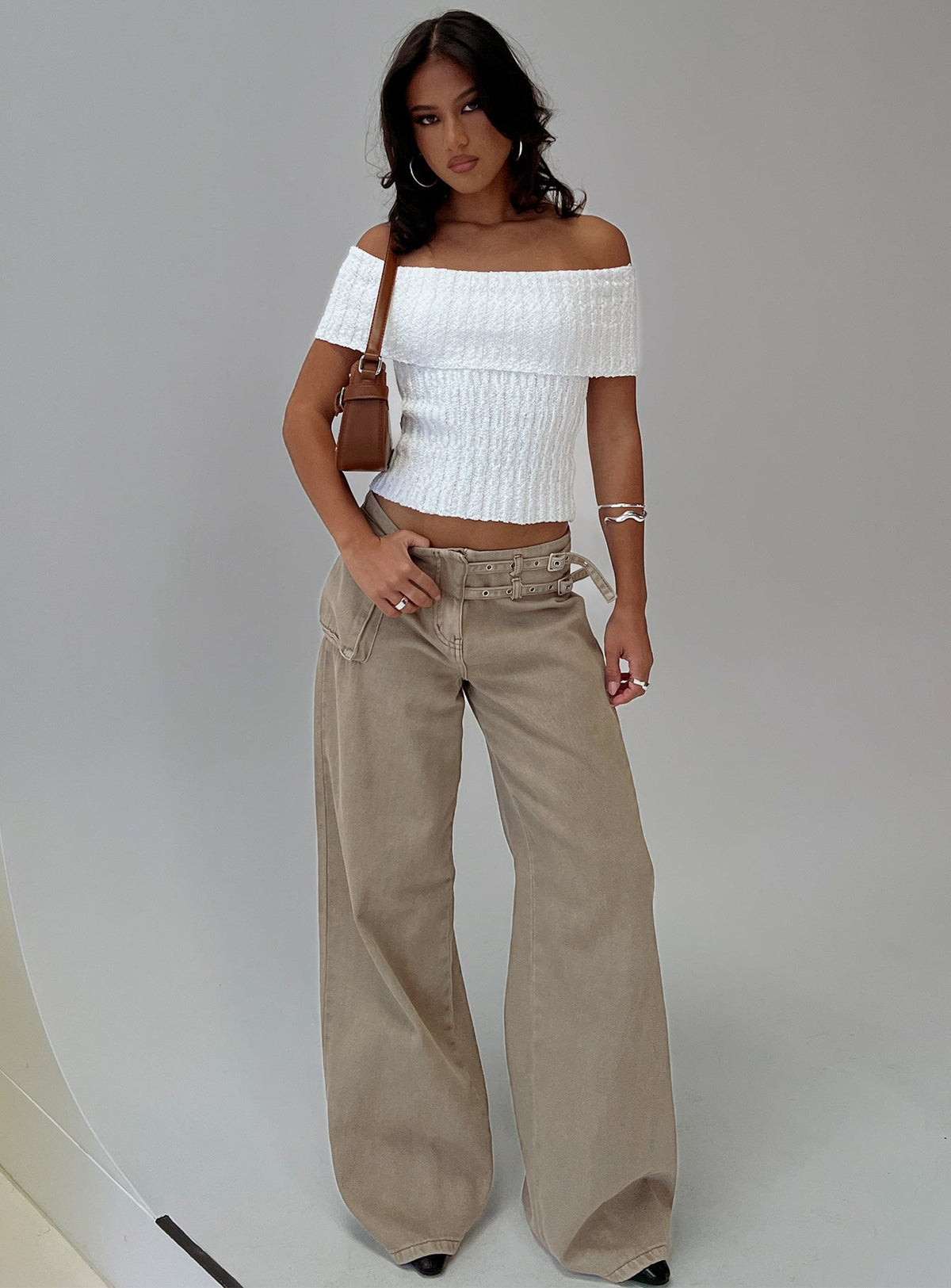 Murmur Off Shoulder Top White