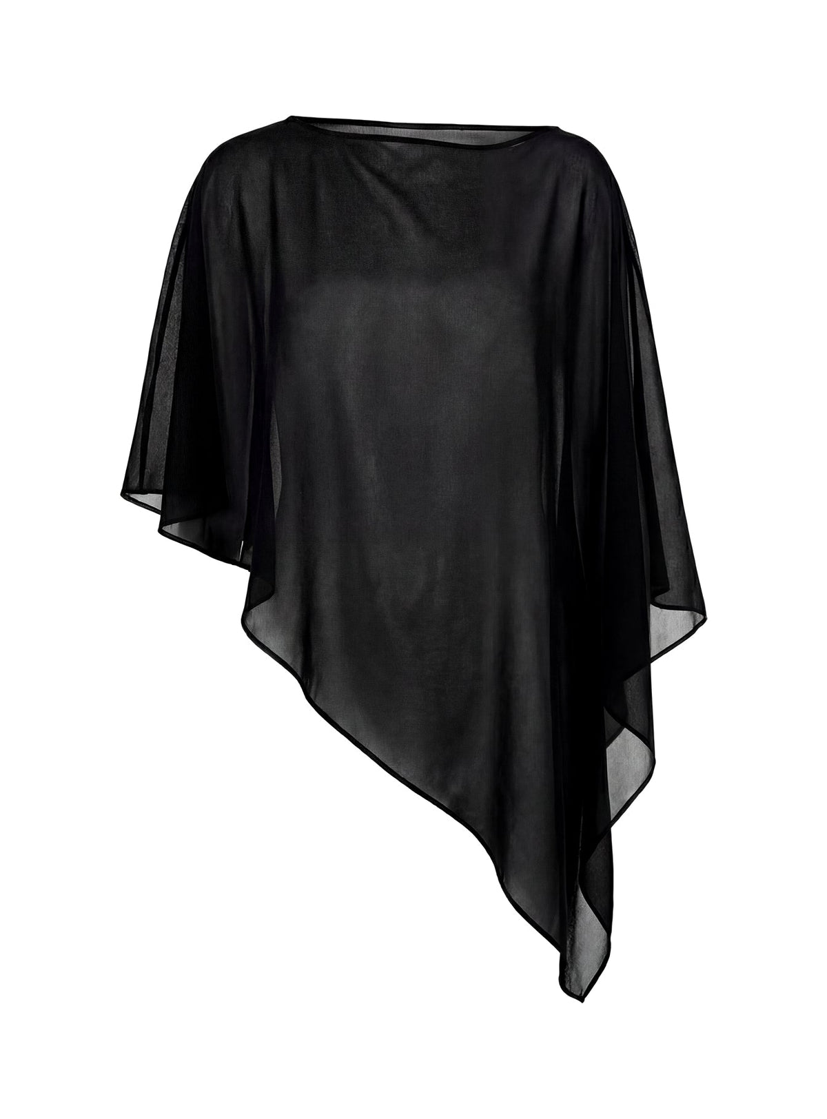 Mairelle Sheer Poncho Black
