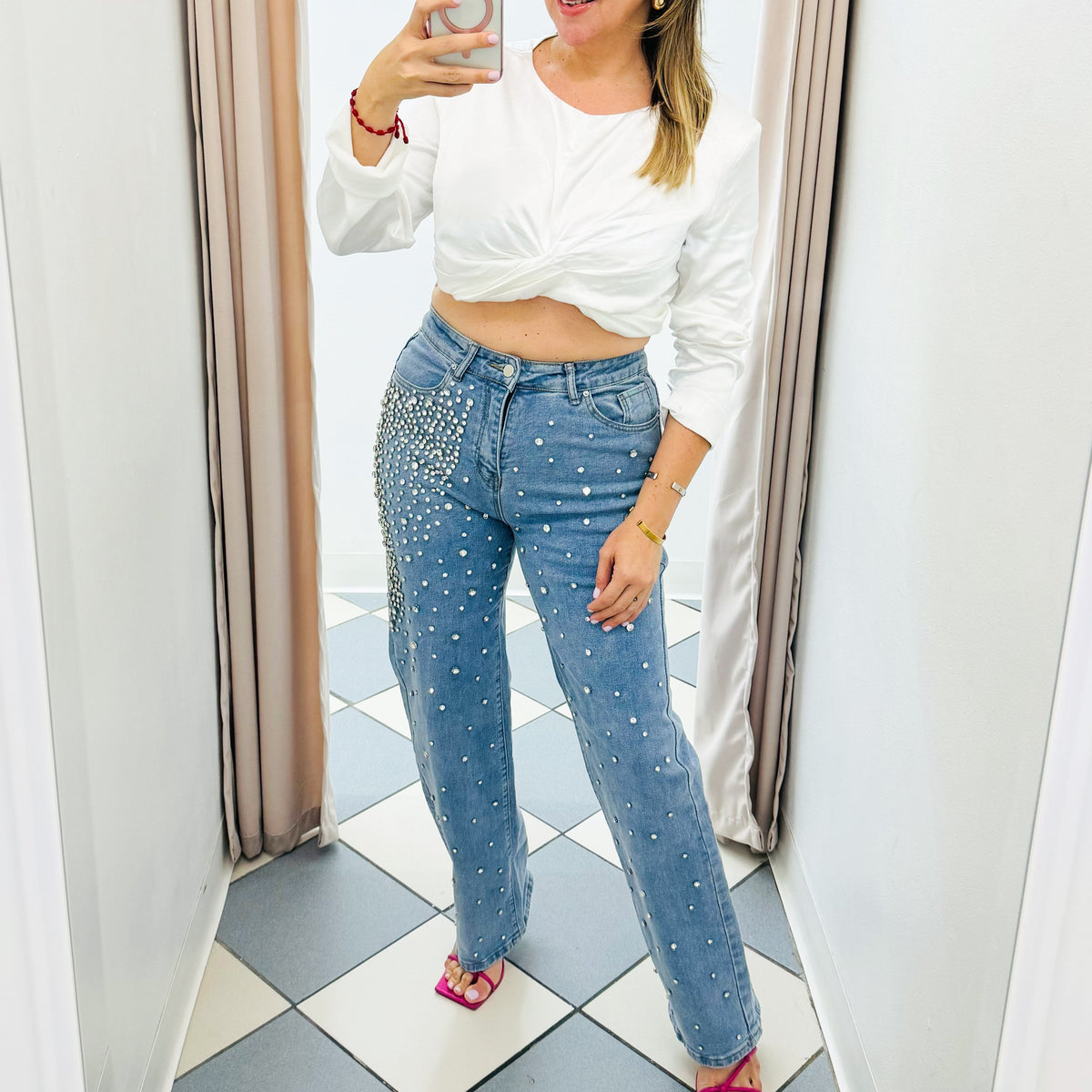 Satin white blouse
