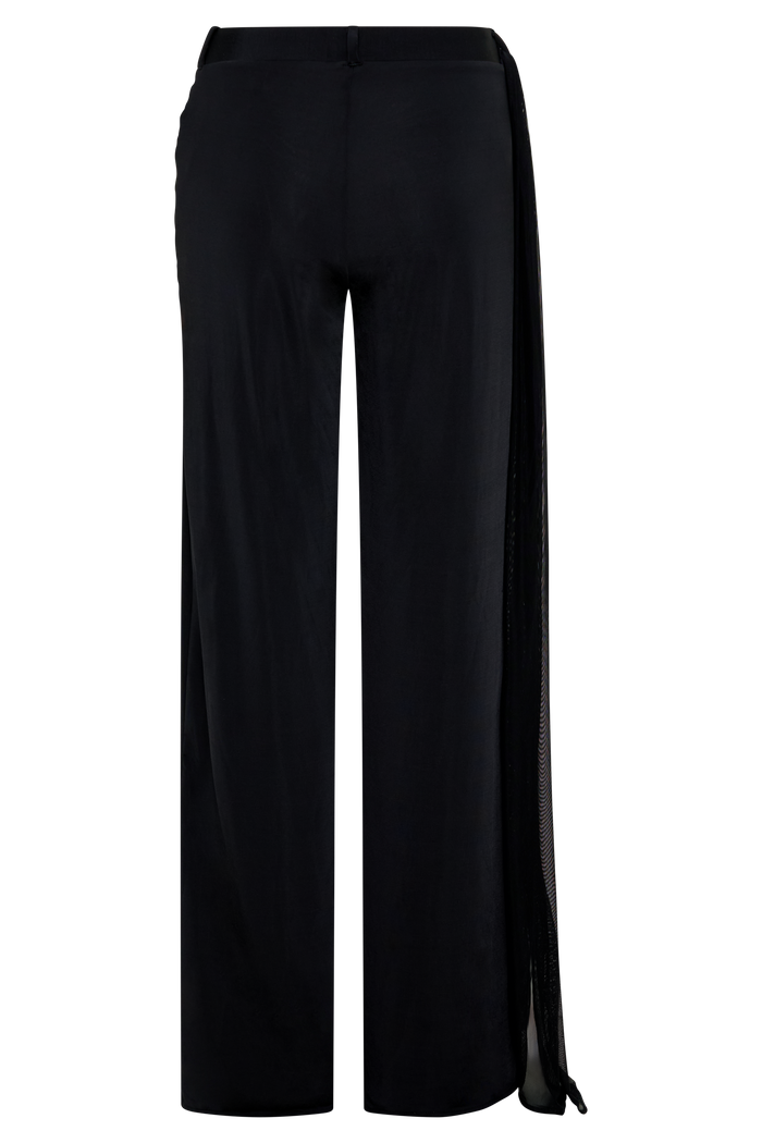 Aspyn Slinky Gathered Wide Leg Pants - Black