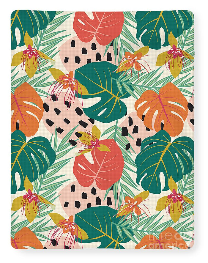Jungle Floral Pattern - Blanket