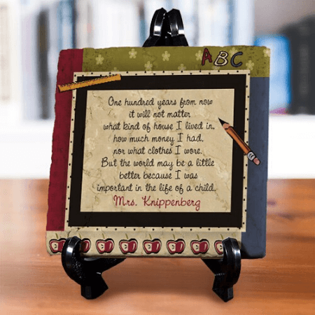Life of a Child Personalized Teacher Tumbled Stone Plaque