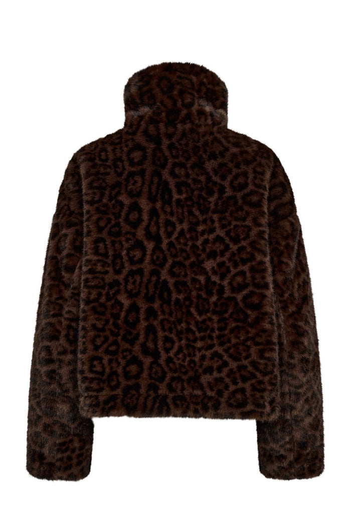 Back view of Numph 706912 NUDEMI Jacket – Black Coffee by Numph, shop Numph at Dotique for cozy styles