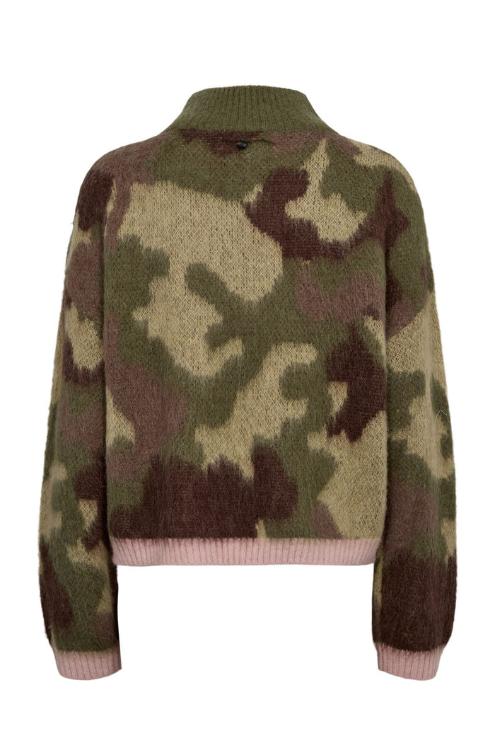 Back view of Numph 707195 Nucamu Jumper Calla Green by Numph, shop the brand at Dotique for warm knitwear options