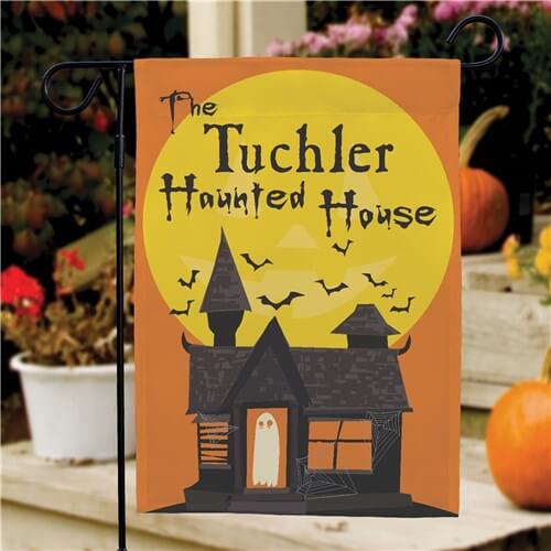 Personalized Haunted House Garden Flag