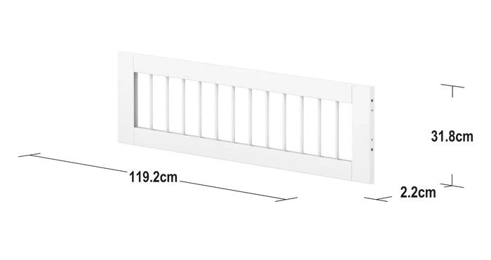 Safety Rail, 1/2, White SAFETYRAIL safety-rail-front-for-slide-w-crossbars-f-wht-1-2-200-cm flexa-com.myshopify.com