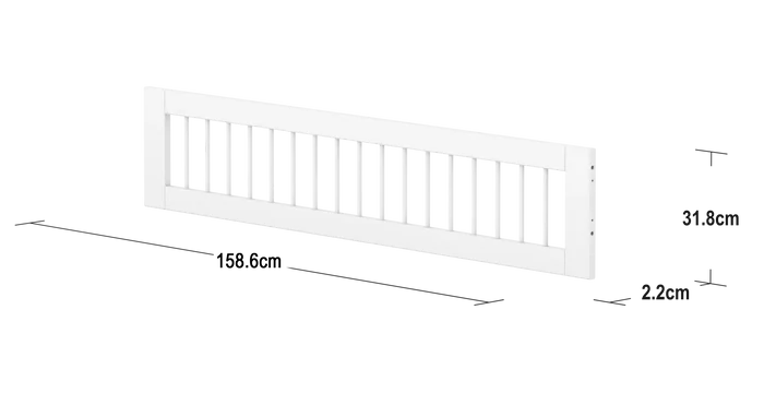 Safety Rail, 3/4, White SAFETYRAIL safety-rail-front-w-bars-birch-f-wht-3-4-200-cm flexa-com.myshopify.com