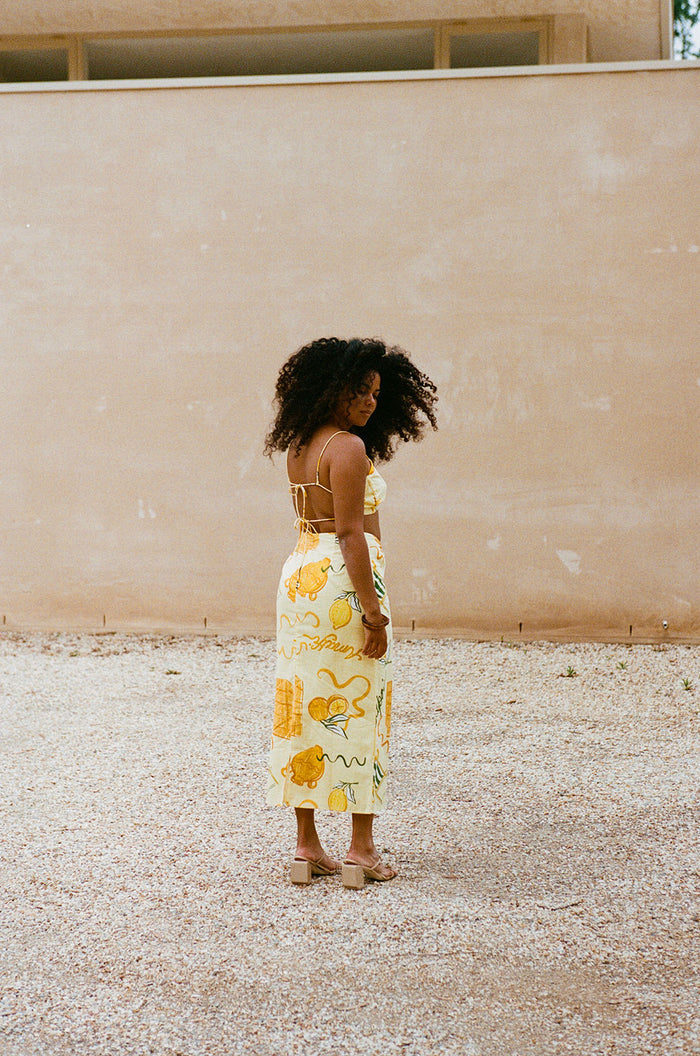 Tillie Midi Skirt - Yellow