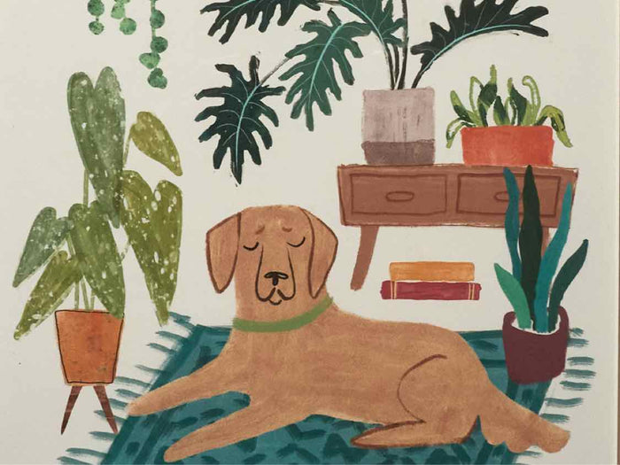 'Urban Jungle Dogs I' Print Double Framed