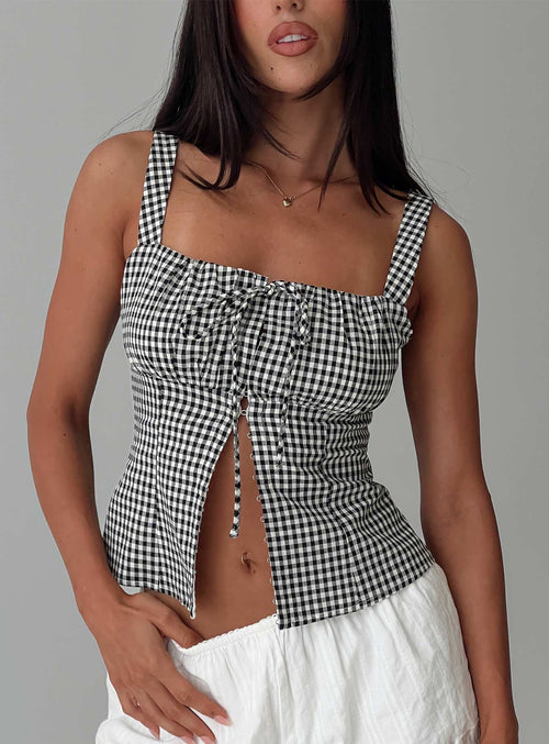 Modern Girl Top Black Gingham