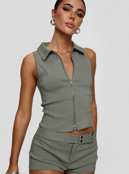 Janae Vest Top Grey