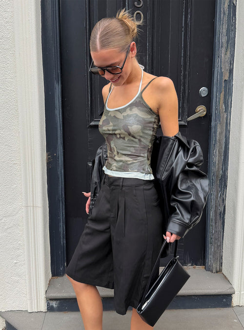 Piera Layered Cami Top Camo