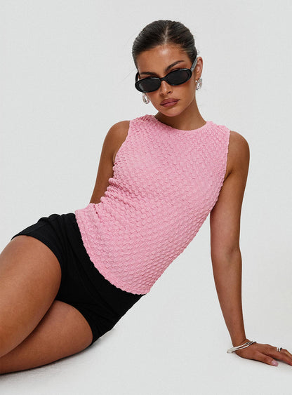 Goodnight And Go Textured Top Pink