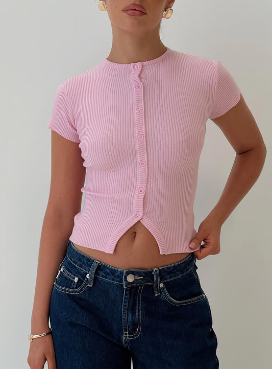 Suzu Knit Top Pink