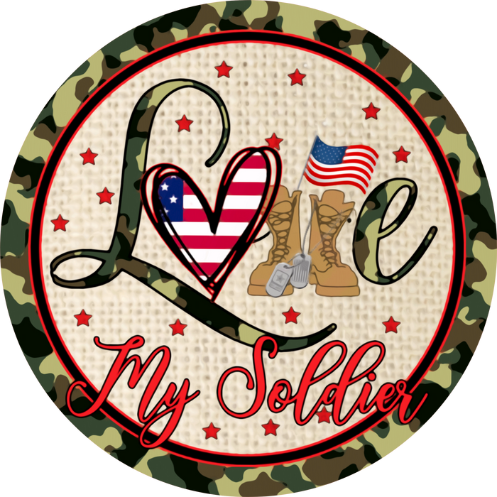 080 Soldier Sign, Patriotic Sign, Wreath Center, Wreath Attachment