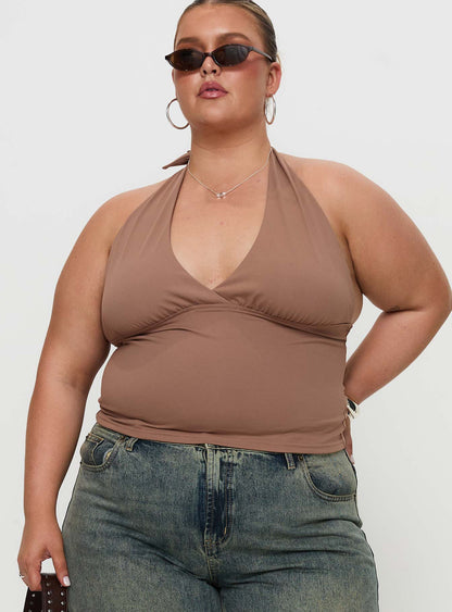 Whimsy Halter Top Chocolate Curve