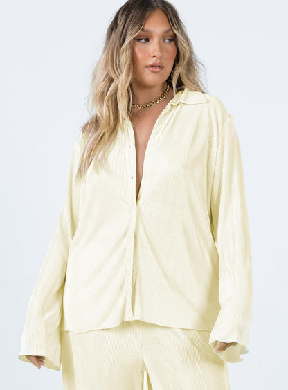 Taina Pleated Shirt Cream