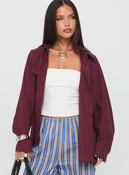 Nereida Long Sleeve Shirt Plum
