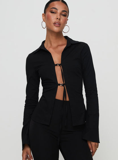 Nataline Long Sleeve Top Black
