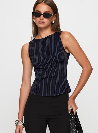 Running Wild Top Blue Stripe