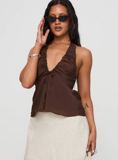 Gadot Halter Top Brown