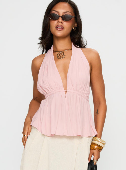 Saddler Halter Top Pink