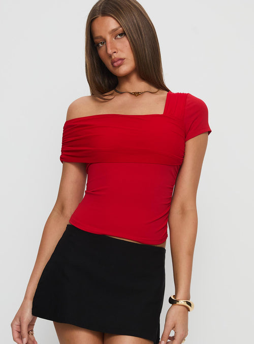 Lynsey Short Sleeve Top Red