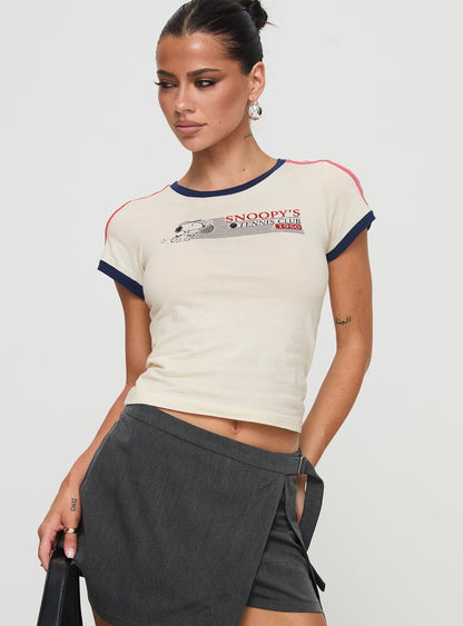 Snoopy Tennis Club Tee White