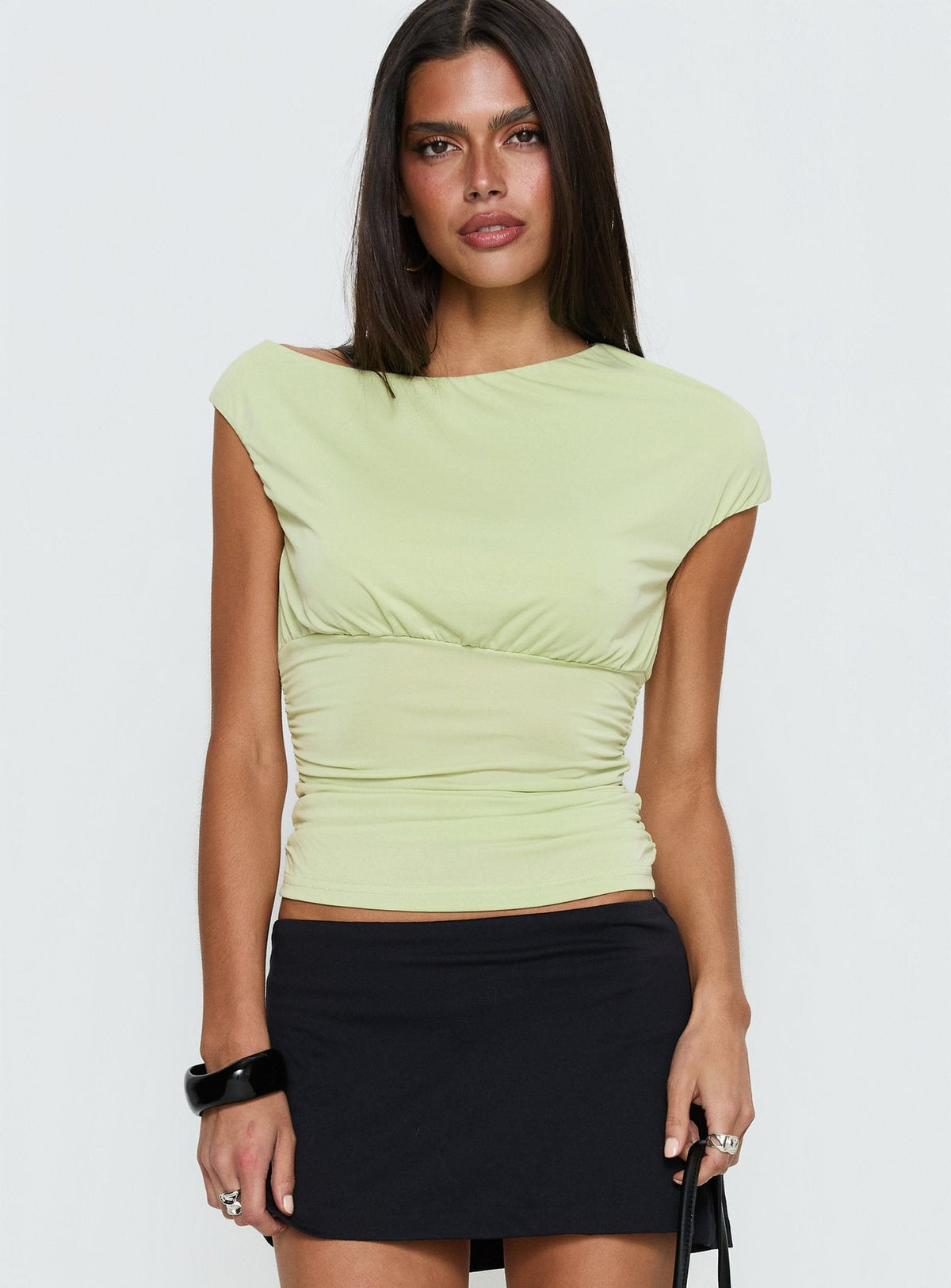 Emelyne Cinched Waist Top Pistachio