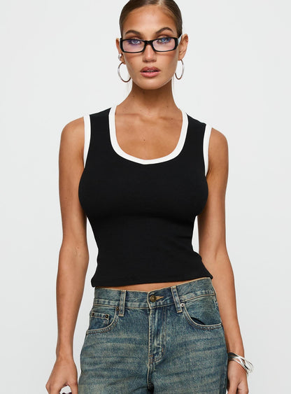 Start Me Up Top Black / White
