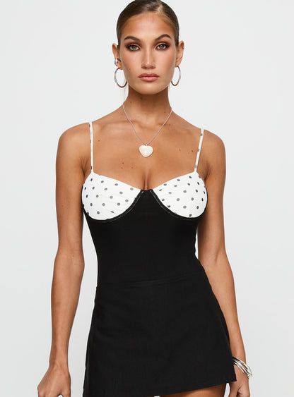 Evette Bodysuit Black / White