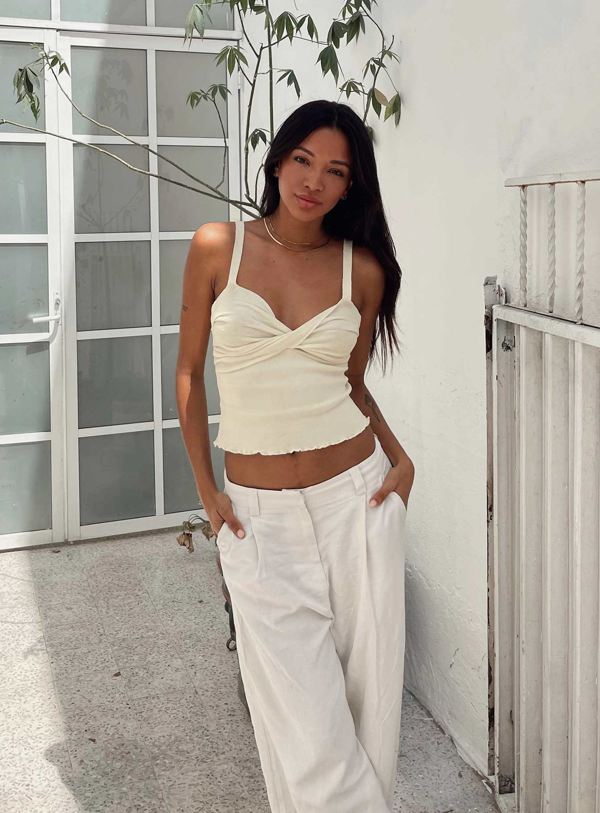 Dalma Twist Top Ivory