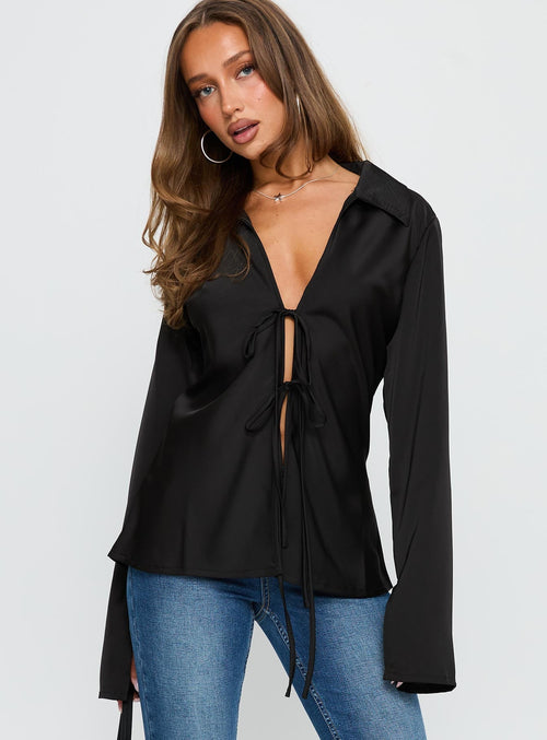 Way Life Goes Long Sleeve Top Black