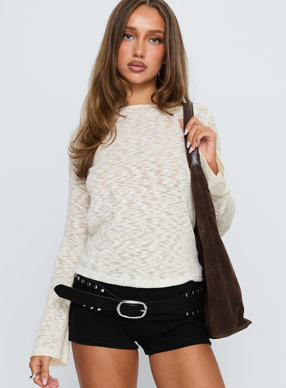 Follow Emotions Wide Neck Top Cream