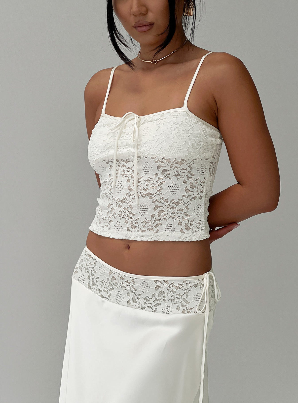 Evlin Lace Cami Top Cream