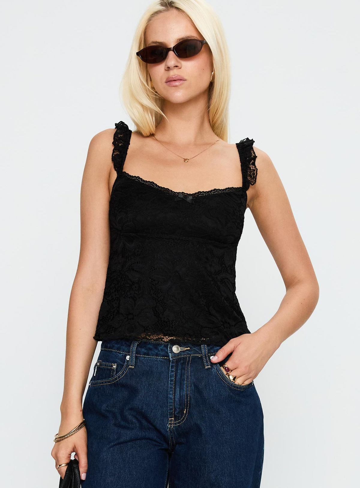 Madaleine Lace Top Black