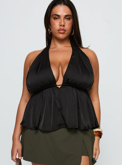 Saddler Halter Top Black Curve