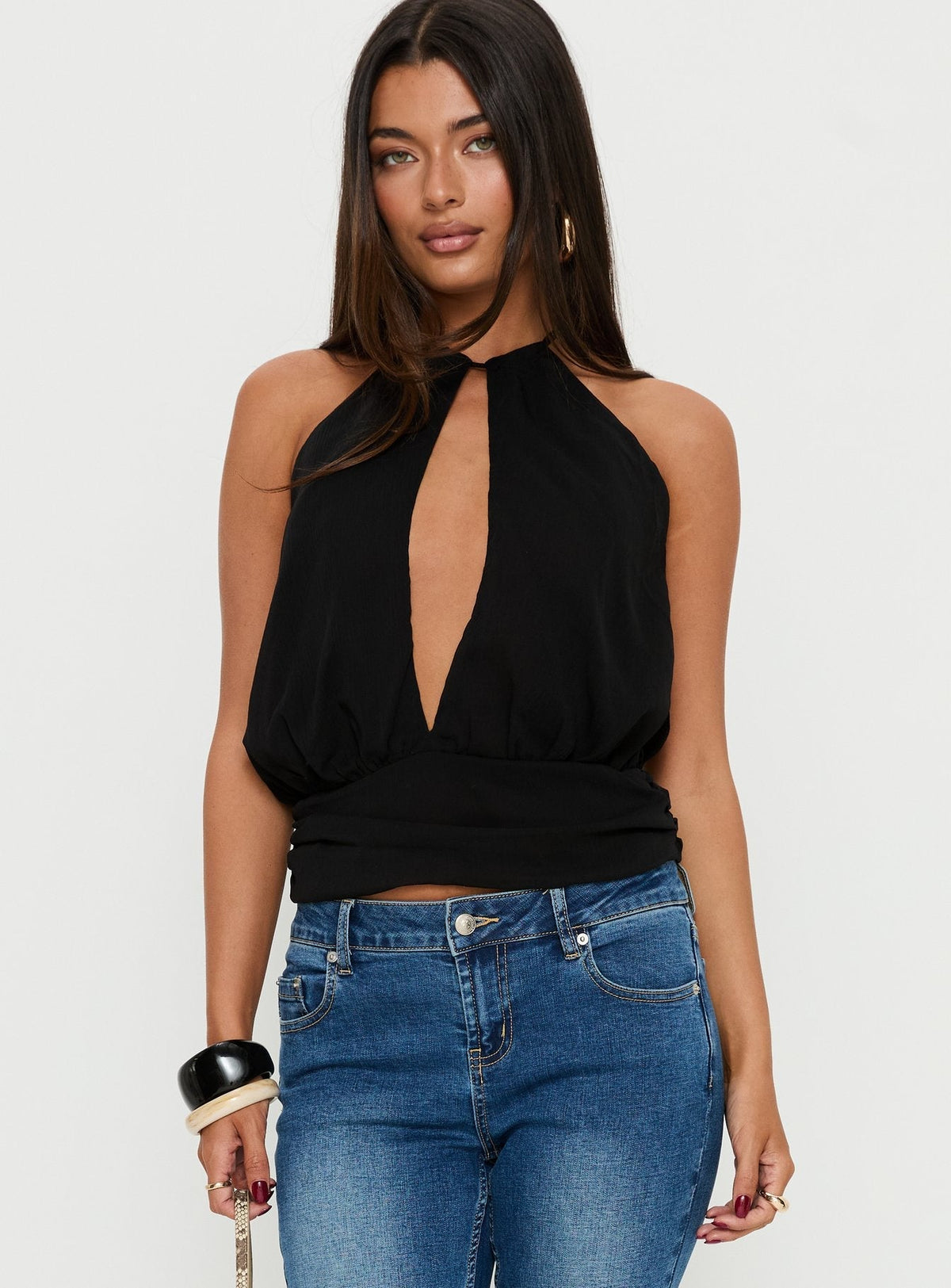 Marolyn Keyhole Top Black