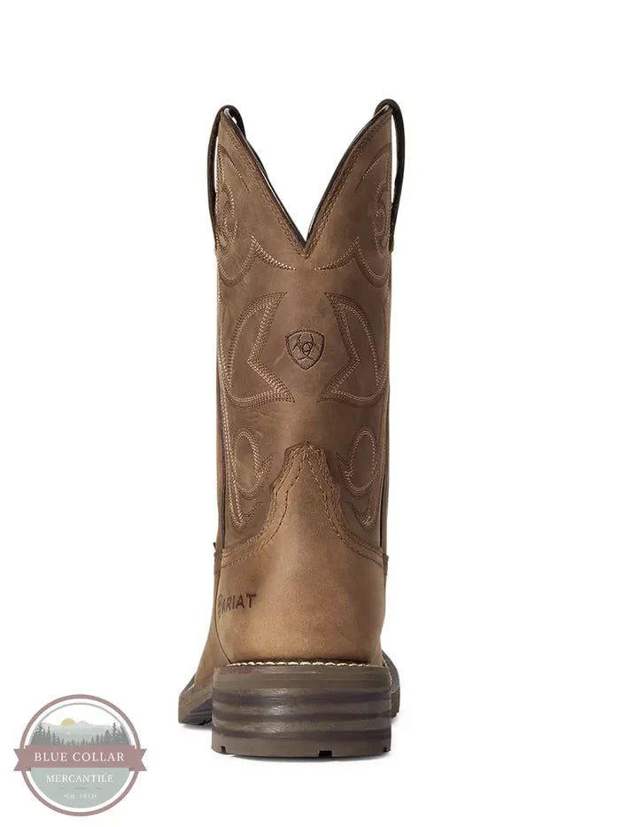 Ariat 10038354 Hybrid Patriot Waterproof Western Boot in Distressed Brown Heel View