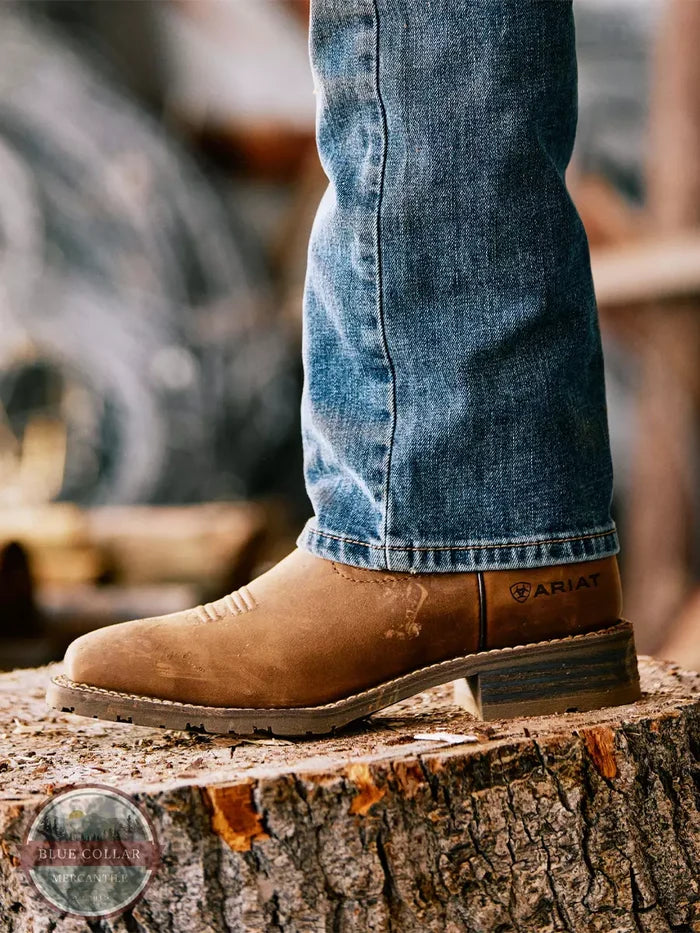Ariat 10038354 Hybrid Patriot Waterproof Western Boot in Distressed Brown Life View
