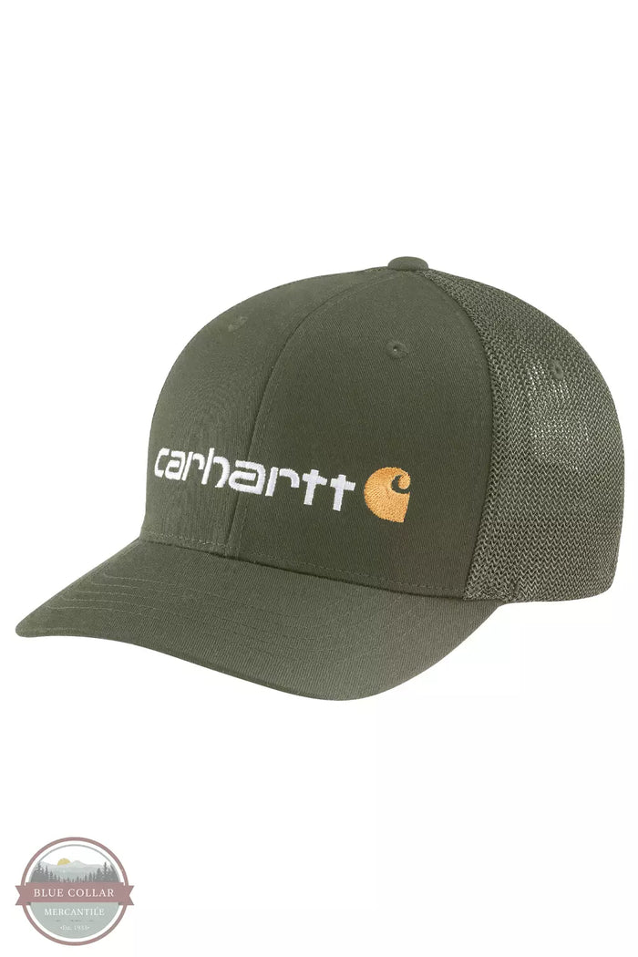 105353 Rugged Flex Fitted Canvas Mesh-Back Logo Graphic Cap