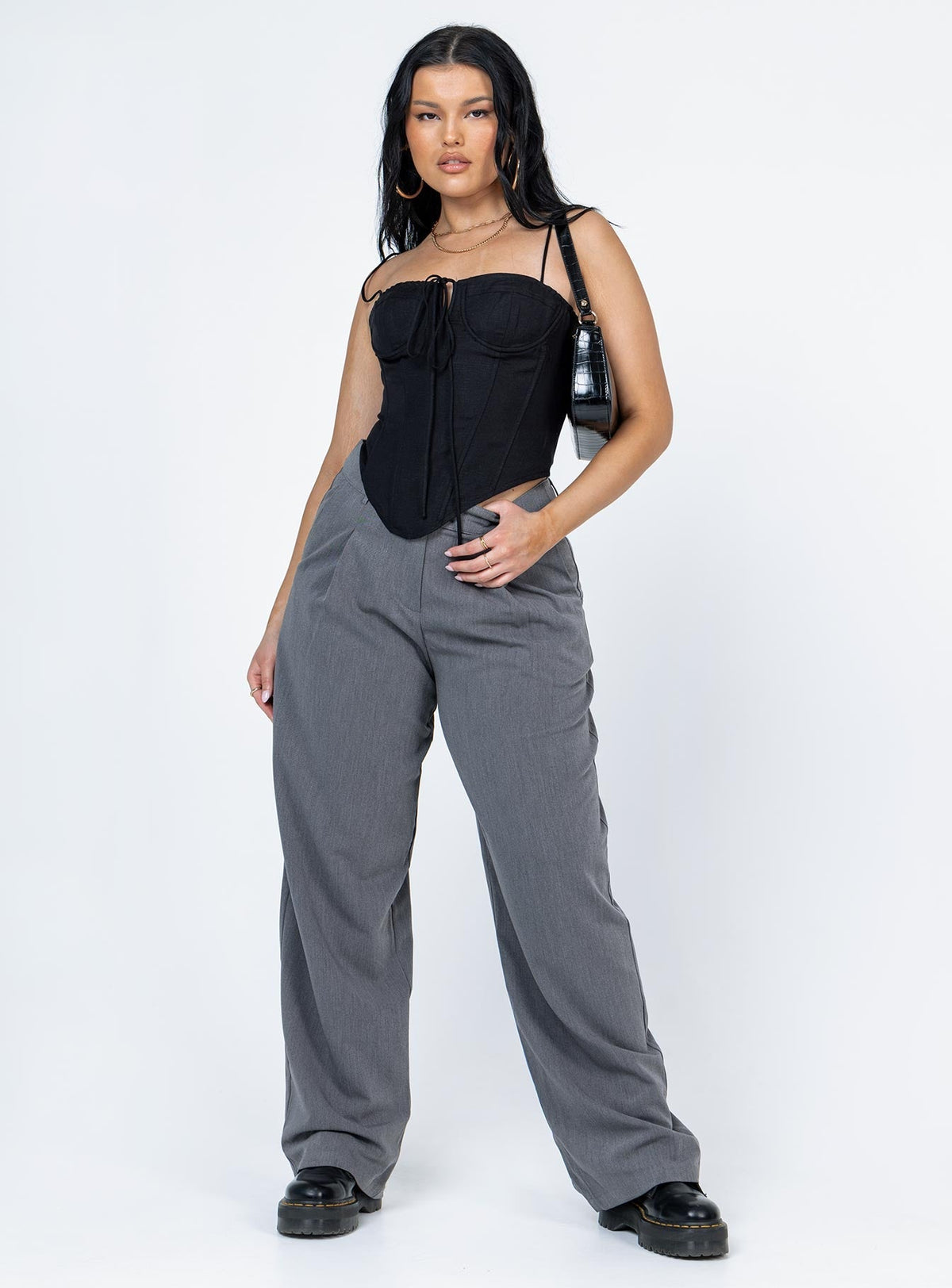 Del Gato Corset Top Black