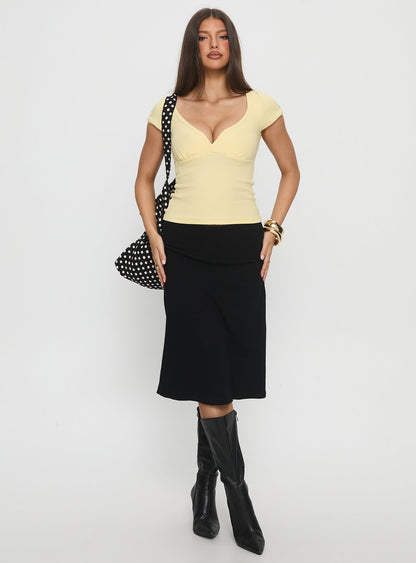 Baseline Cross Over Cap Sleeve Top Yellow
