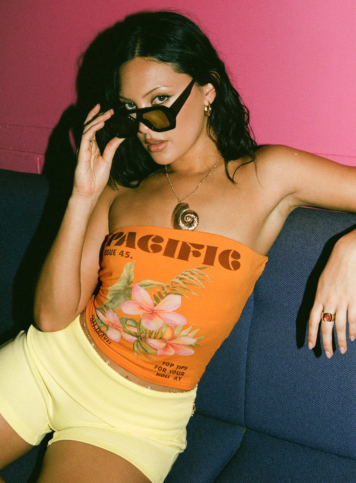 Pacific Issue Top Orange